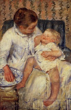 The Childs Bath madres hijos Mary Cassatt Pinturas al óleo
